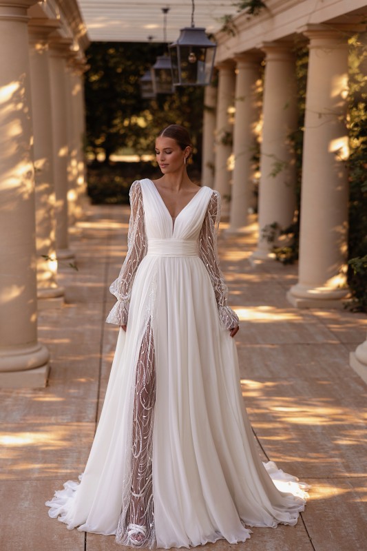 Robe de mariée bohème en mousseline Marseille